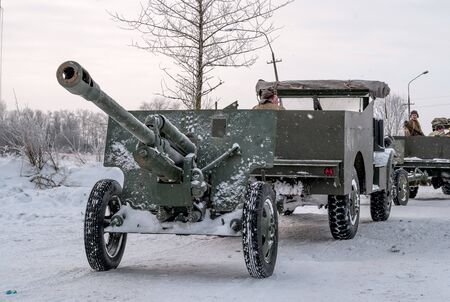 Krasnoye Selo, St. Petersburg, Russia - January 19, 2019: Military historical reconstruction - the...