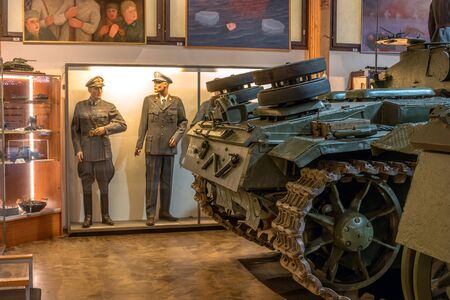 Parola, Finland - May 2, 2019: Tank Museum in the city of Parola. The back of the German self-propelled gun of the Second World War.のeditorial素材