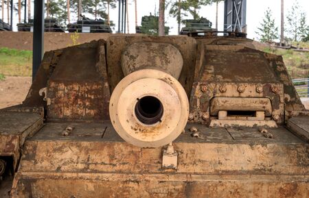 Parola, Finland - May 2, 2019: Tank Museum in the city of Parola. German self-propelled gun of the Second World War - Sturmgeschutz III Ausfuhrung Gのeditorial素材