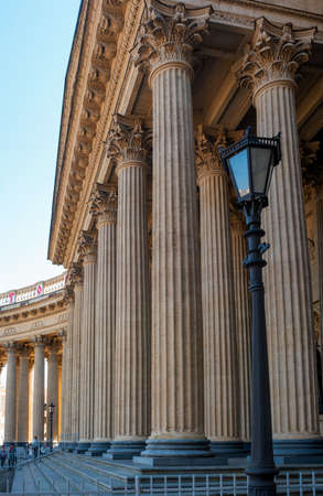 Columns of the Kazan Cathedral colonnade in Saint Petersburg, Russia