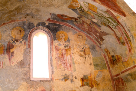Demre, Turkey - April 26, 2014: Ancient fresco on the wall in St. Nicholas Churchのeditorial素材