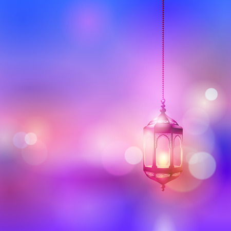 Islamic banner design background with soft color arabic lanternのイラスト素材