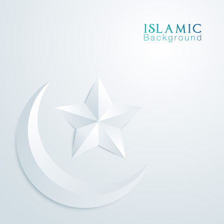 Islamic background crescent and star iconのイラスト素材