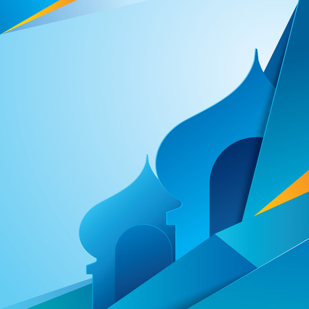 Islamic background template with mosqueのイラスト素材