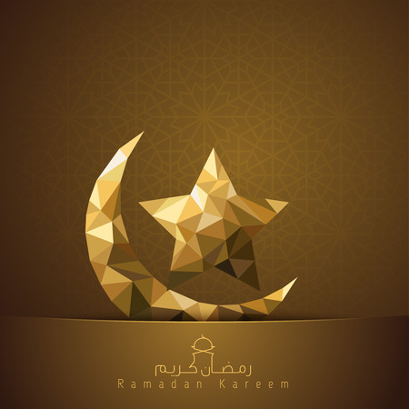 Ramadan Kareem islamic crescent and star for greeting banner backgroundのイラスト素材