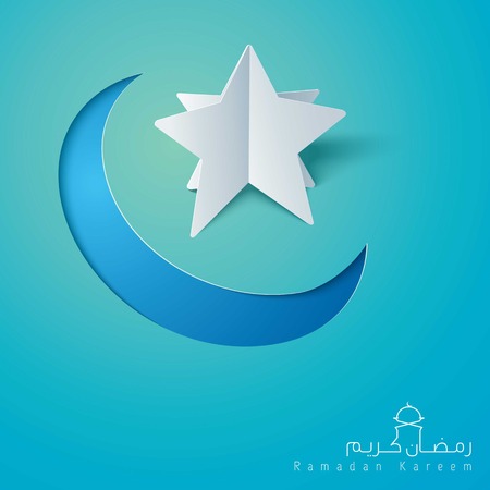 Ramadan kareem greeting background islamic star and crescent iconのイラスト素材