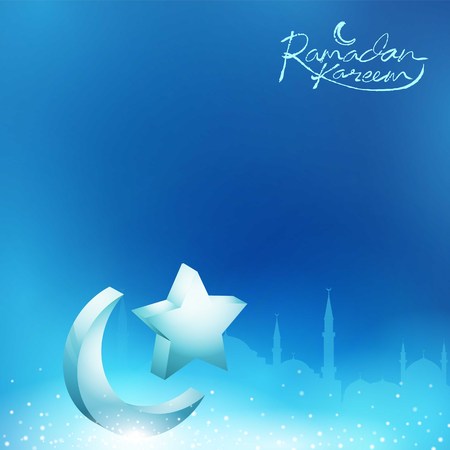Ramadan Background islamic icon crescent and star for greetingのイラスト素材