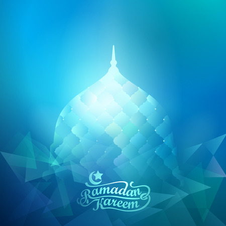 Ramadan Kareem greeting background polygonal mosque domeのイラスト素材