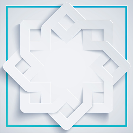 Arabic pattern paper cut styleのイラスト素材