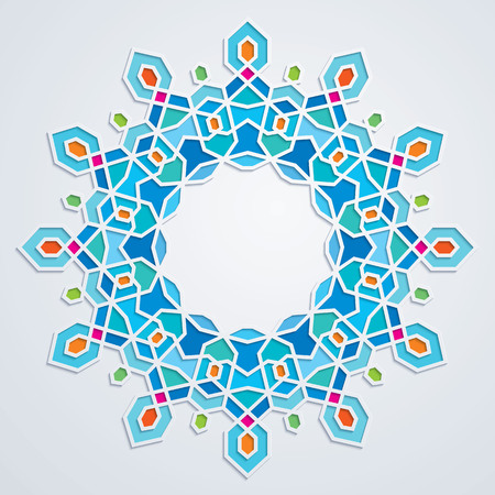 Arabic geometric pattern design colorful mosaicのイラスト素材