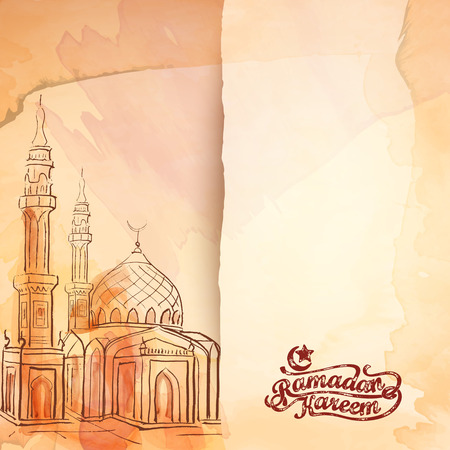 Ramadan Kareem greeting banner template background islamic vector designのイラスト素材
