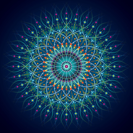 mandala pattern circle geometric ornament backgroundのイラスト素材