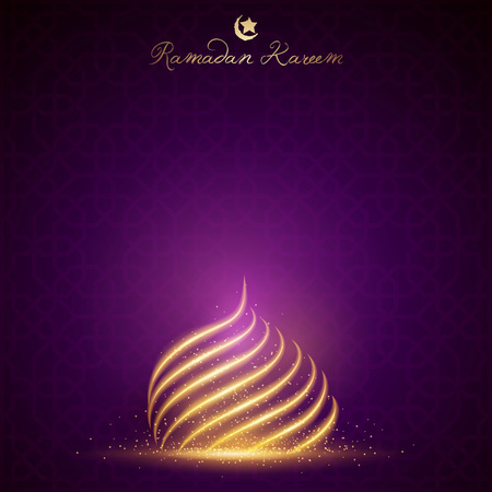 Ramadan Kareem glow mosque dome islamic vector background designのイラスト素材