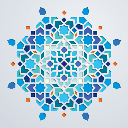 Colorful geometric morocco ornament patternのイラスト素材
