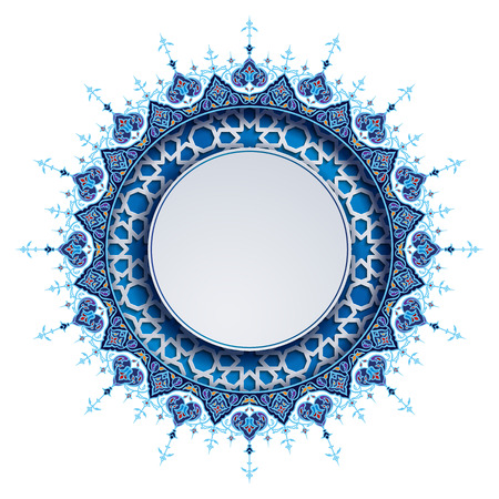 Arabic floral ornament and morocco geometric pattern for islamic banner backgroundのイラスト素材