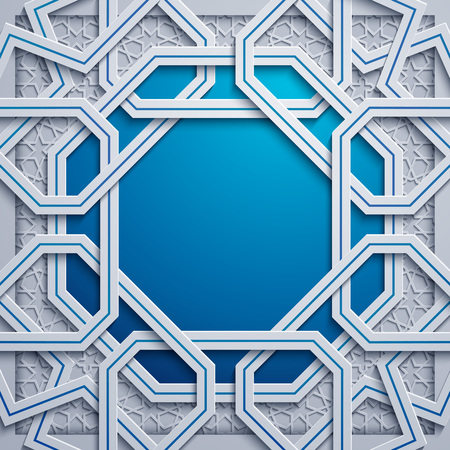 Abstract background geometric arabic pattern wtih empty space for textのイラスト素材