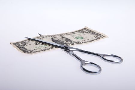 Warsaw. Studio. Money and scissors. 10/01/2010の写真素材