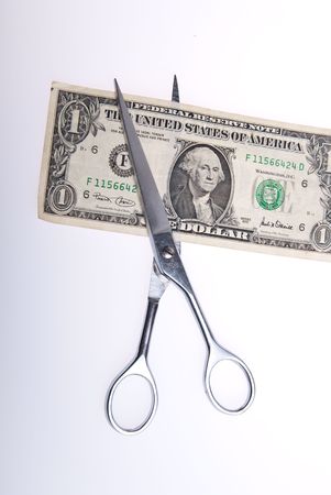 Warsaw. Studio. Money and scissors. 10/01/2010の写真素材