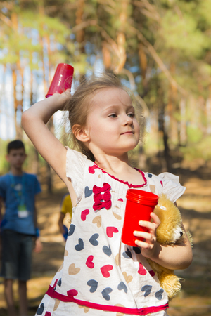 Purposeful Active Little Girlの写真素材