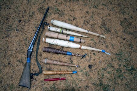 Decoy for Siberian deer (maral, izubr, vapiti). Irkutsk region, Russiaの写真素材