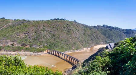 View of the bridge over the Kaaimans River with landscape of the mouth and floodplain of the river...