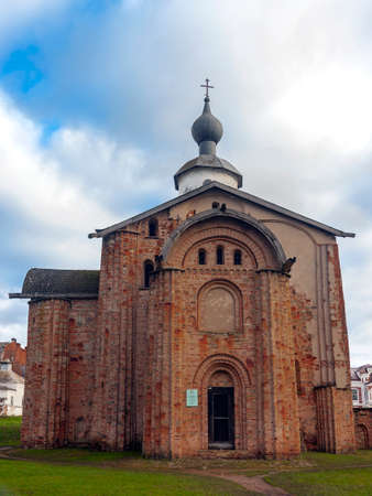 Church of Paraskeva-Fridays at the Auction in Veliky Novgorod. It is a cross-domed, three-nave, four-pillar building with one head. The first chronicle mention is 1207. Ancient Russia,の写真素材