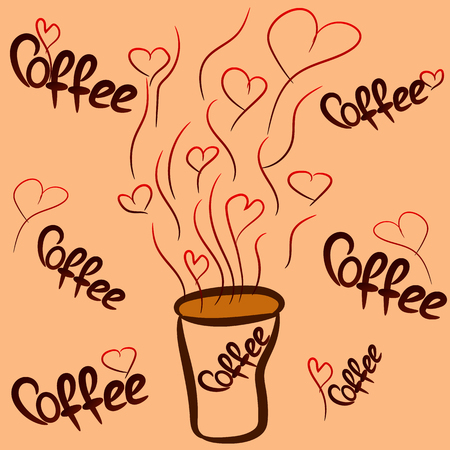 Vector coffee loveのイラスト素材