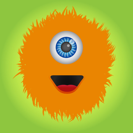 Cute and funny orange monsterのイラスト素材
