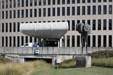 Brussels Belgium september 12 2019 Braem building at Free University of Brusselsのeditorial素材