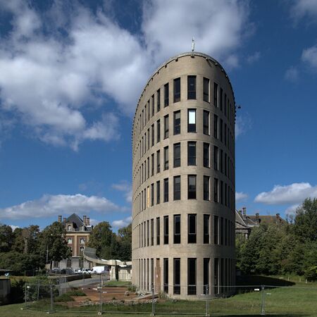 Brussels Belgium september 12 2019 Braem building at Free University of Brusselsのeditorial素材