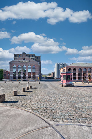 Haacht, Belgium - September 24, 2023. Haacht beer brewery seen from outside High quality photoのeditorial素材