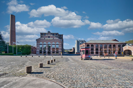 Haacht, Belgium - September 24, 2023. Haacht beer brewery seen from outside High quality photoのeditorial素材