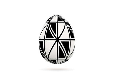 White egg with a pattern for easter isolated on a white background.のイラスト素材