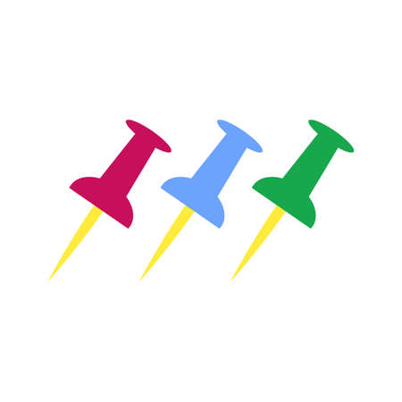 pushpin icon. Flat illustration of Pushpin. vector icon. pushpin sign symbol. color vector setのイラスト素材