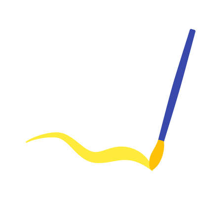 The paintbrush is isolated on a white background. school supplies. vector illustration.のイラスト素材