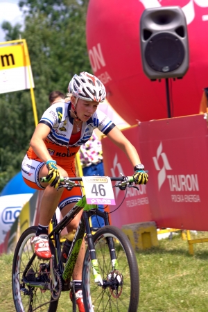 Jelenia G?ra, Poland, June 30, 2013 - Maja Wloszczowska MTB - Younger Junior Womenのeditorial素材