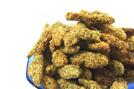 Oat cakes on plateの写真素材