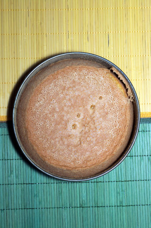 sponge cake on plateの写真素材
