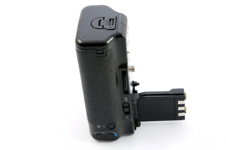 Vertical handle for reflex cameraの写真素材