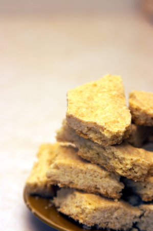 shortbread  sliced on a plate