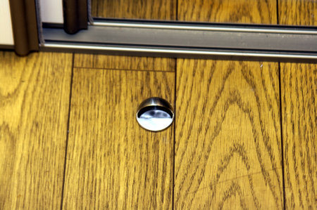 bumper to a door mounted on the floorの写真素材
