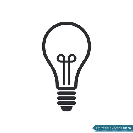 Bulb Lamp Icon Vector Template Illustration Designのイラスト素材