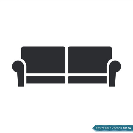 Sofa Couch Icon Vector Template Illustration Designのイラスト素材