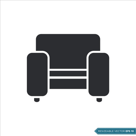 Sofa Couch Icon Vector Template Illustration Designのイラスト素材