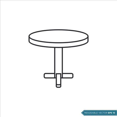 Rounded Table Icon Vector Template Illustration Designのイラスト素材
