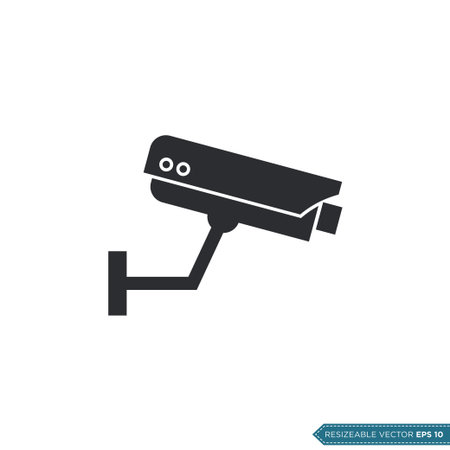 Fixed CCTV, Security Camera Icon Vector Template Illustration Designのイラスト素材