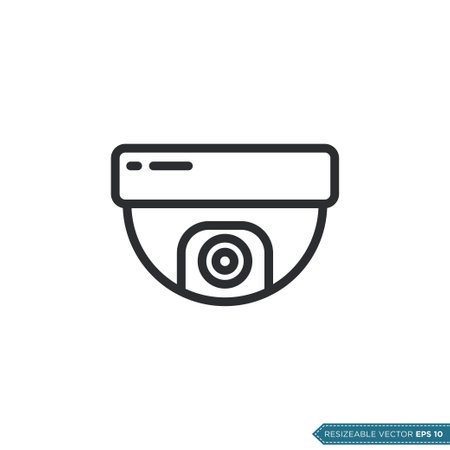 Dome CCTV, Security Camera Icon Vector Templateのイラスト素材