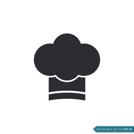 Chef Hat Icon Vector Template Illustration Designのイラスト素材