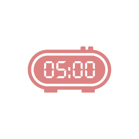 Digital Clock Icon Vector Template Illustration Designのイラスト素材