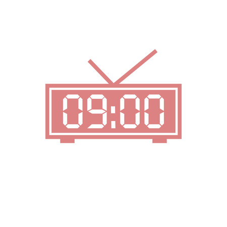 Digital Clock Icon Vector Template Illustration Designのイラスト素材